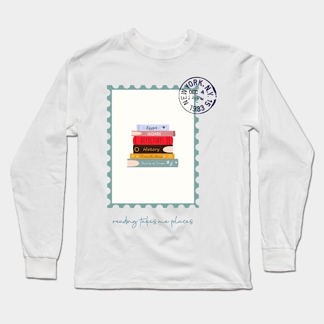 reading takes me places Long Sleeve T-Shirt by juinwonderland 41